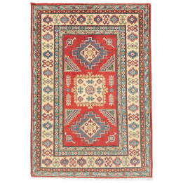 Hand Made Rug Kazak Pakistan 103x150 Red Ivory