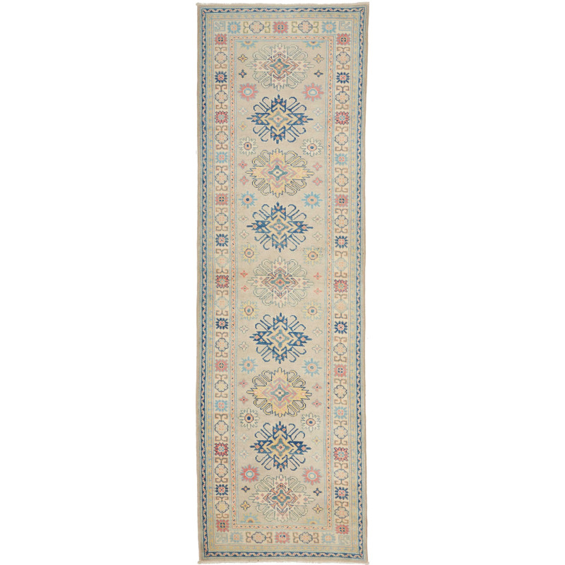 Rug Kazak Afghanistan 83x292 Beige Cream Denim