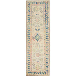 Rug Kazak Afghanistan 85x287 Beige Cream Indigo