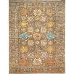 Rug Kazak Fine Pakistan 360x466 Grey Brown Gold