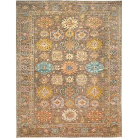 Rug Kazak Fine Pakistan 360x466 Grey Brown Gold