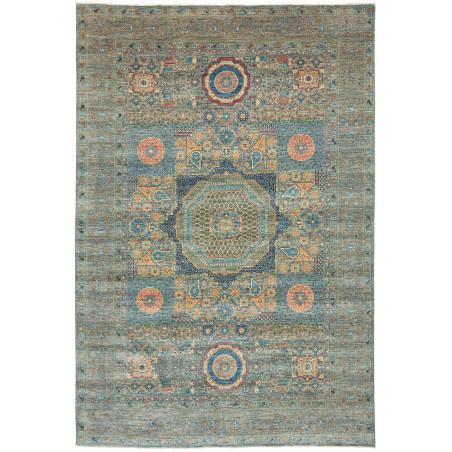 Rug Mamlouk Pakistan 210x307 Muted Teal Rust Or