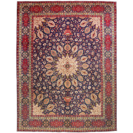 Tappeto Originale Tabriz Persia 300x395 Blu Not