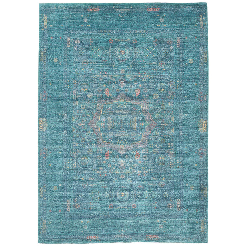 Rug Mamlouk Pakistan 209x298 Teal Petrol Accent