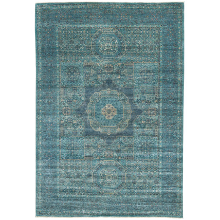 Rug Mamlouk Pakistan 204x295 Turquoise Blue Gre
