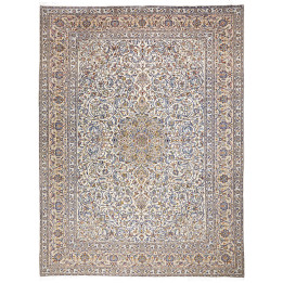 Hand Made Rug Kashan Persia 297x393 Ivory Cobal
