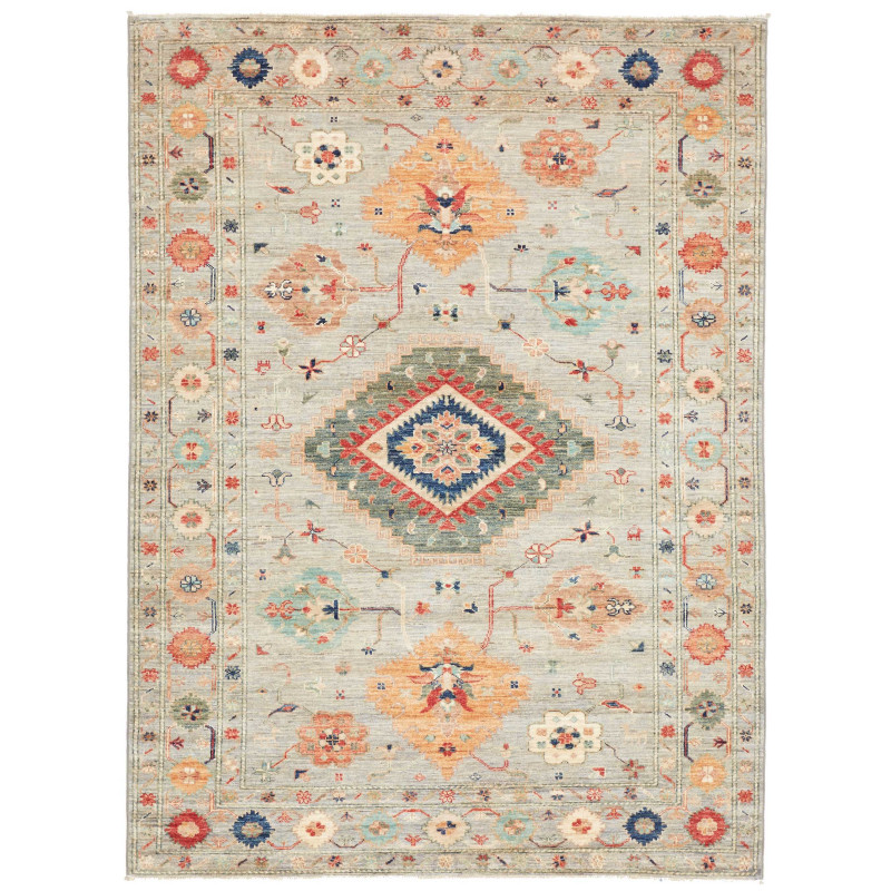 Rug Kazak Fine Pakistan 150x203 Grey Blue Terra