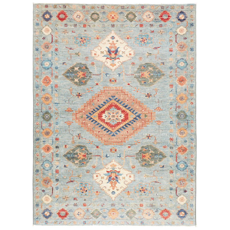 Rug Kazak Fine Pakistan 145x200 Sky Blue Terrac