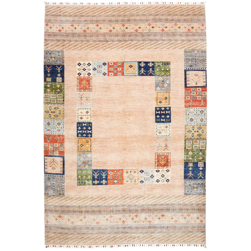 Rug Siva Pakistan 207x307 Sand Beige Dark Blue