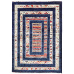 Rug Siva Pakistan 205x297 Navy Blue Cream Red O