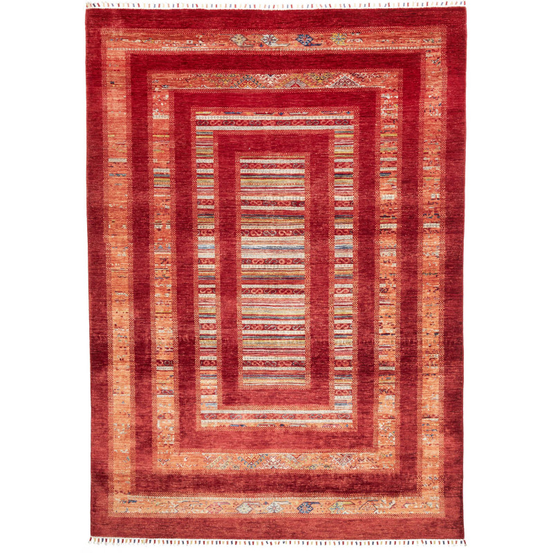 Rug Siva Pakistan 207x298 Red Orange Beige Blue
