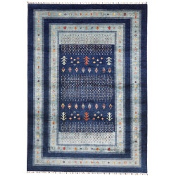 Rug Siva Pakistan 209x294 Deep Blue Light Blue