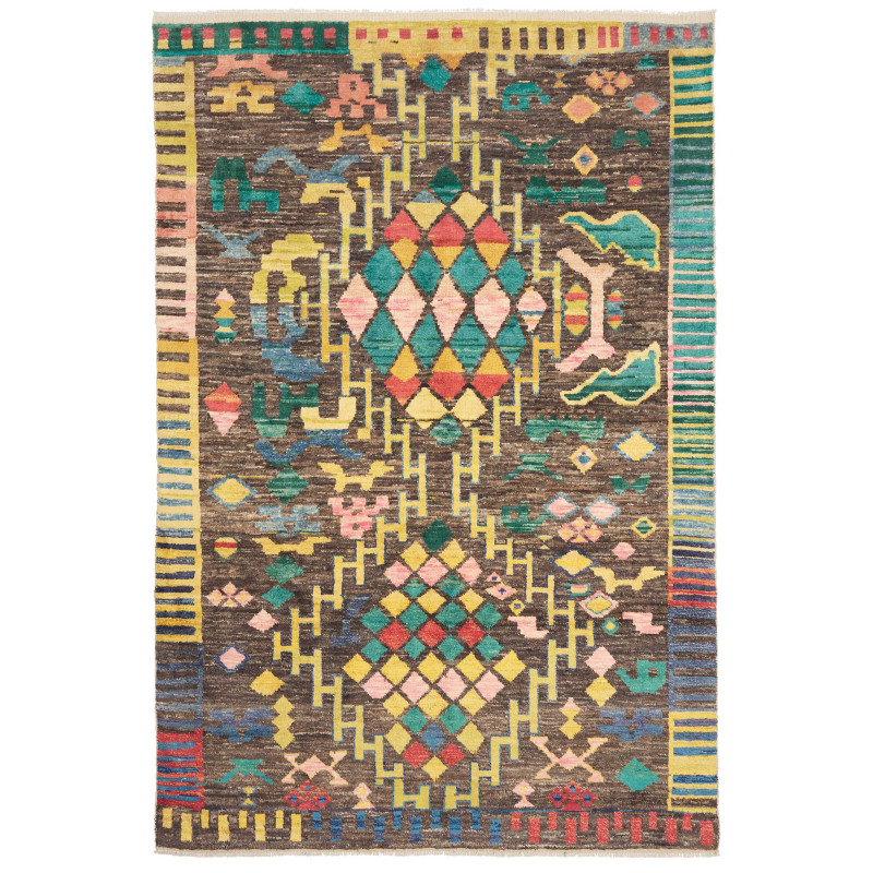 Rug Gabbeh Marrakech Pakistan 188x282 Charcoal