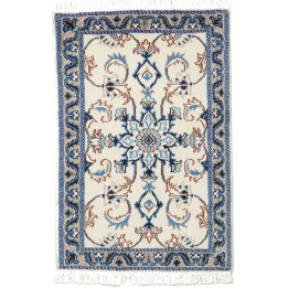Hand Made Rug Nain Kashmar Persia 60x90 Ivory B