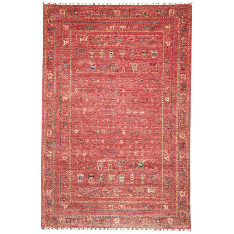 Rug Rubin Pakistan 200x301 Terracotta Red Gold