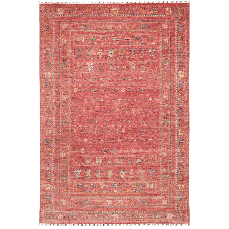 Rug Rubin Pakistan 198x290 Terracotta Red Blue