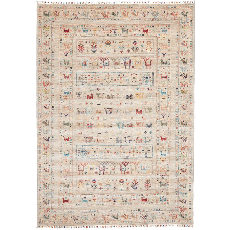 Rug Rubin Pakistan 169x238 Beige Red Blue Green