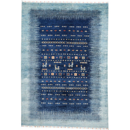 Rug Siva Pakistan 206x294 Indigo Blue Light Blu