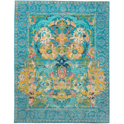 Rug Shahi Fine Pakistan 280x367 Turquoise Gold
