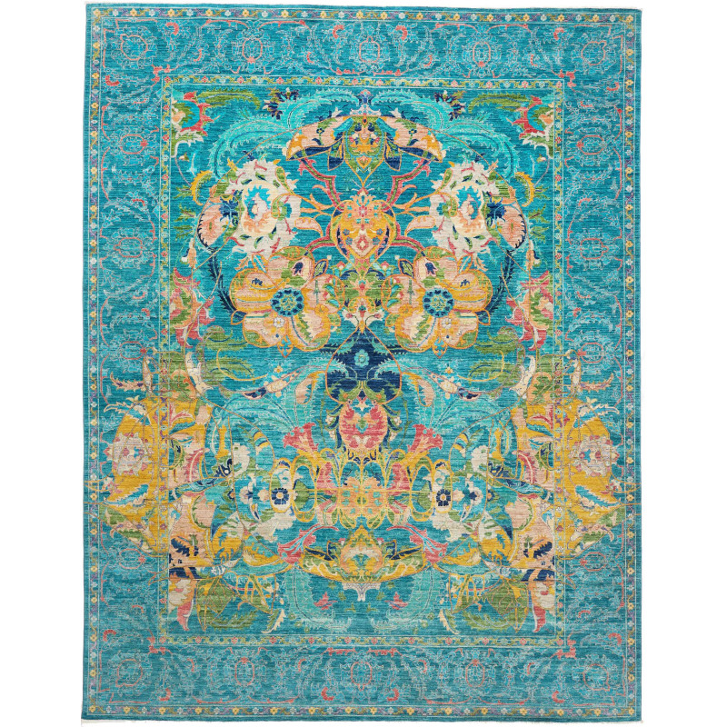 Rug Shahi Fine Pakistan 280x367 Turquoise Gold