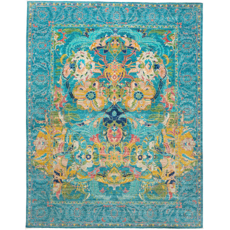 Rug Shahi Fine Pakistan 280x367 Turquoise Gold
