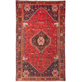Hand Made Rug Shiraz Persia 160x260 Red Dark Bl