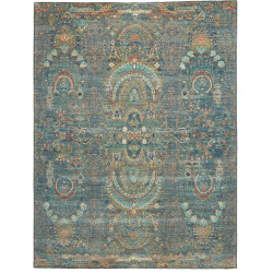 Rug Shahi Fine Pakistan 270x356 Teal Gold Rust