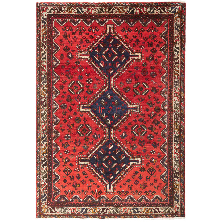 Tappeto Originale Shiraz Persia 170x248 Rosso B