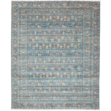 Rug Rubin Pakistan 246x305 Azure Teal Beige Ora