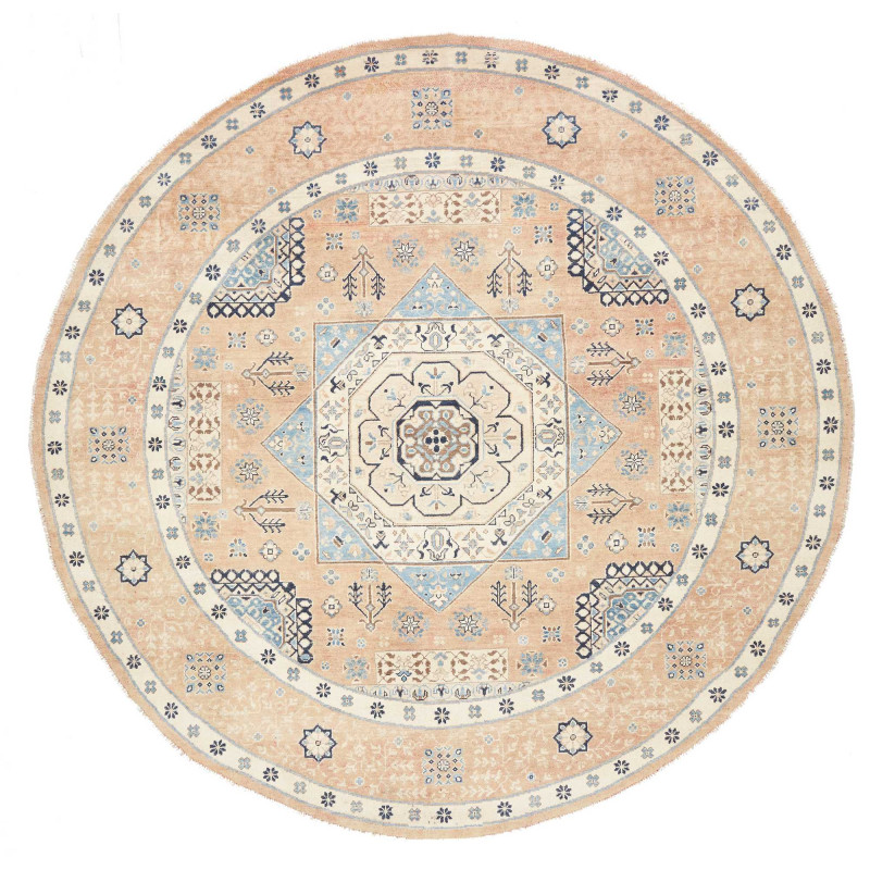 Rug Kazak Afghanistan 250x245 Peach Salmon Ligh