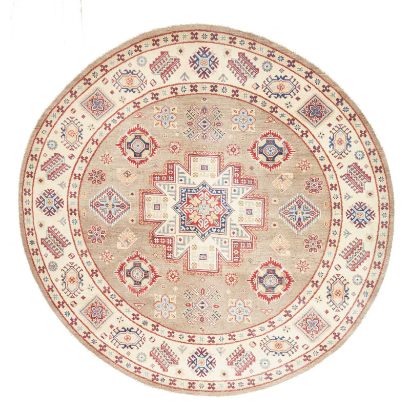 Rug Kazak Afghanistan 238x234 Beige Brown Red B