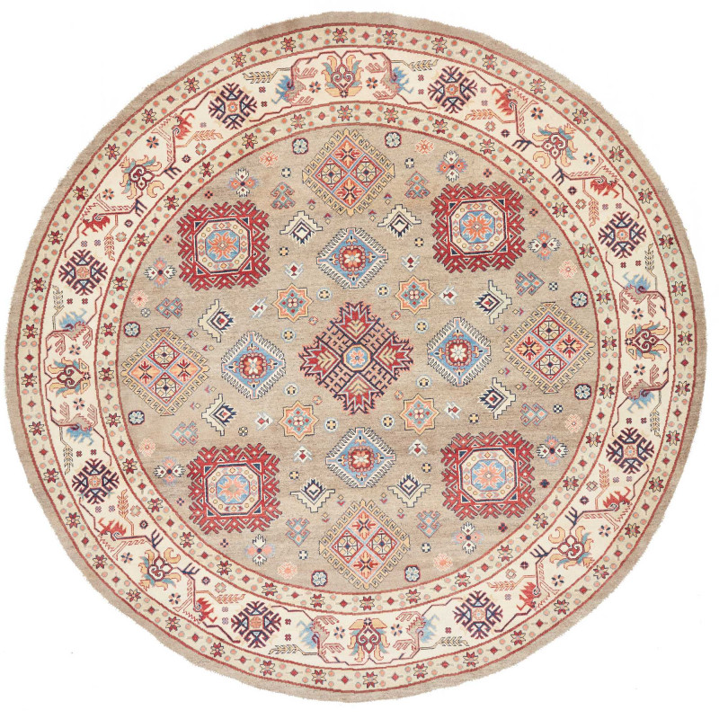 Rug Kazak Afghanistan 273x267 Beige Red Blue Cr