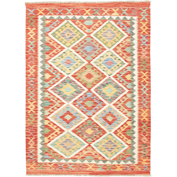 Hand Made Rug Kilim Afghanistan 128x176 Red Bei