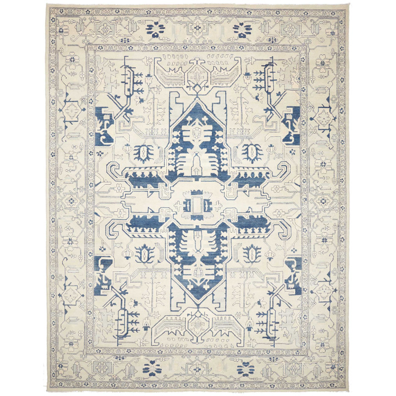 Rug Kazak Afghanistan 308x400 Ivory Blue