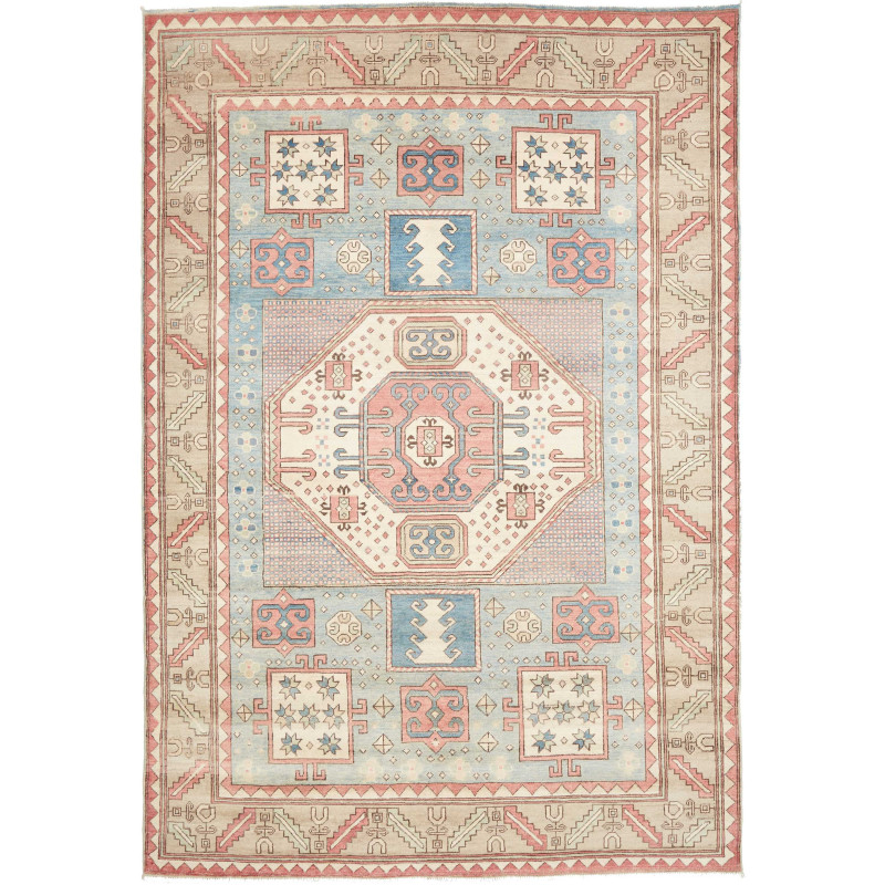 Rug Kazak Afghanistan 199x291 Pastel Blue Salmo