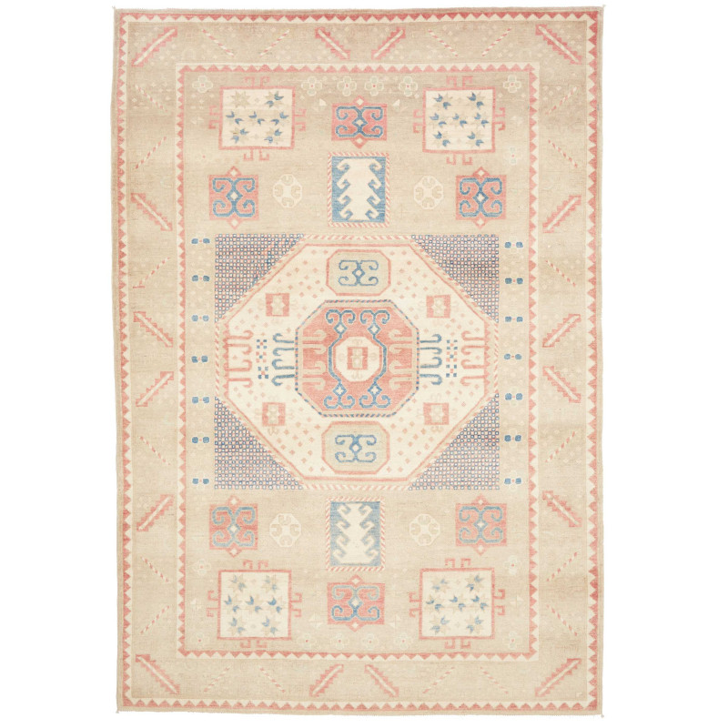 Rug Kazak Afghanistan 188x276 Beige Sand Coral