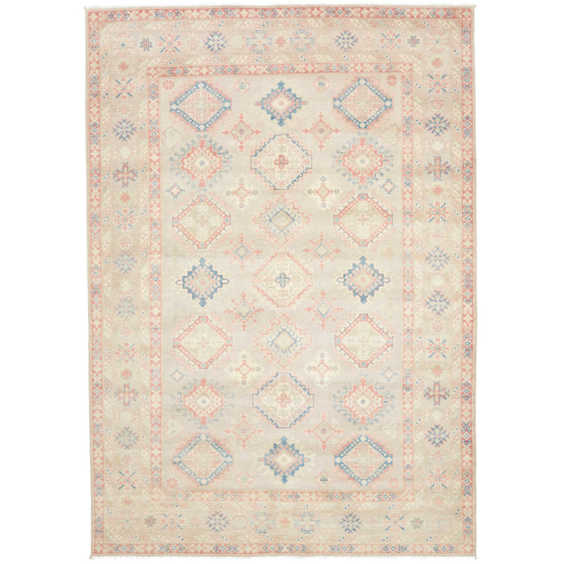 Rug Kazak Afghanistan 208x296 Beige Cream Paste