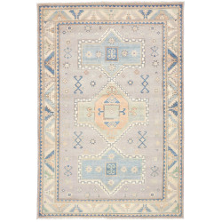 Rug Kazak Afghanistan 182x273 Taupe-gray Sky Bl