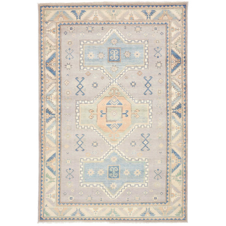 Rug Kazak Afghanistan 182x273 Taupe-gray Sky Bl