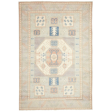 Rug Kazak Afghanistan 206x302 Sage Green Cream