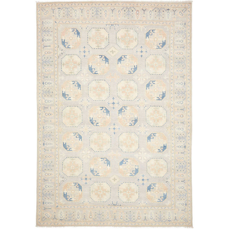 Rug Kazak Afghanistan 205x297 Light Grey-beige