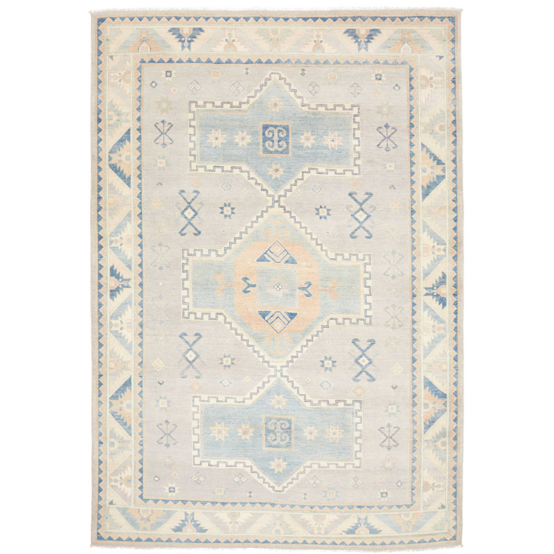Rug Kazak Afghanistan 186x270 Light Grey Dusty