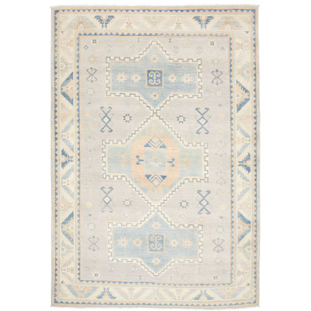 Rug Kazak Afghanistan 186x270 Light Grey Dusty