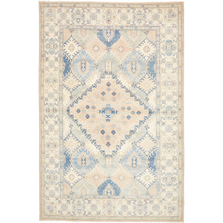 Rug Kazak Afghanistan 198x301 Cream Blue