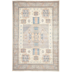 Rug Kazak Afghanistan 211x315 Cream Dusty Blue