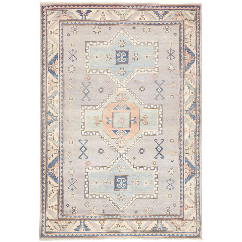 Rug Kazak Afghanistan 189x278 Grey-lavender Lig