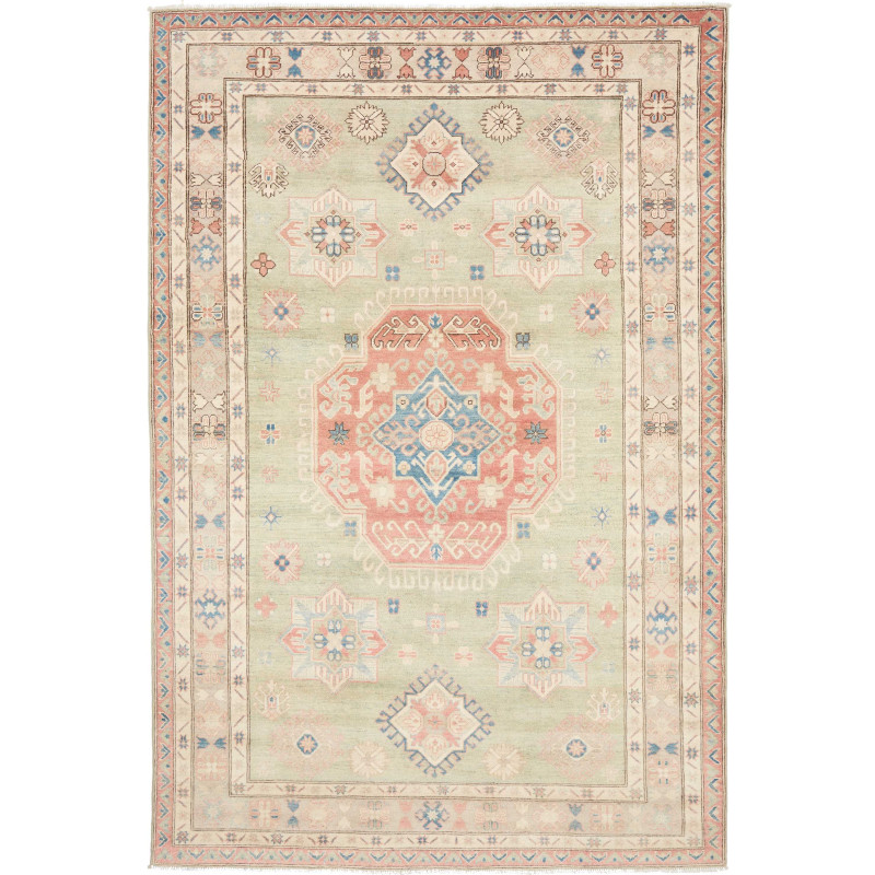 Rug Kazak Afghanistan 200x300 Light Sage Green