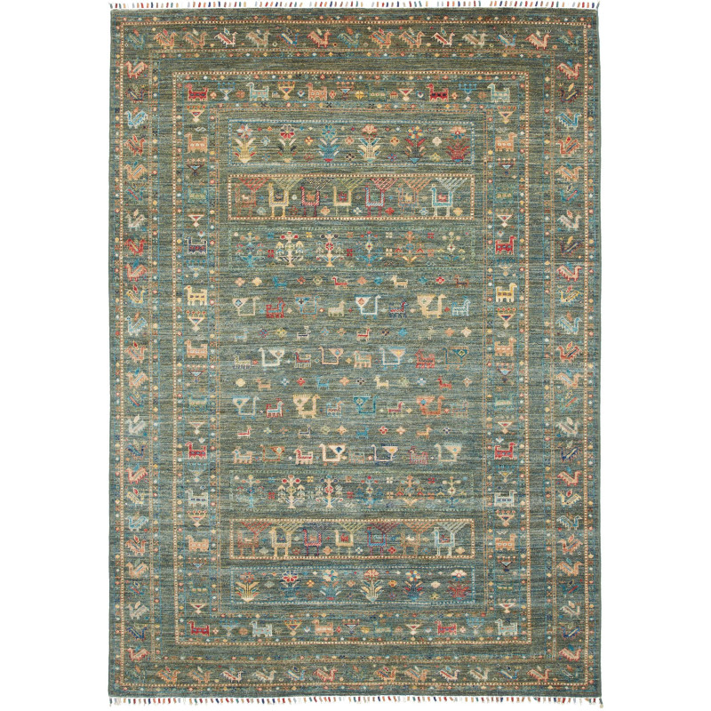 Rug Rubin Pakistan 168x238 Teal Multicolor