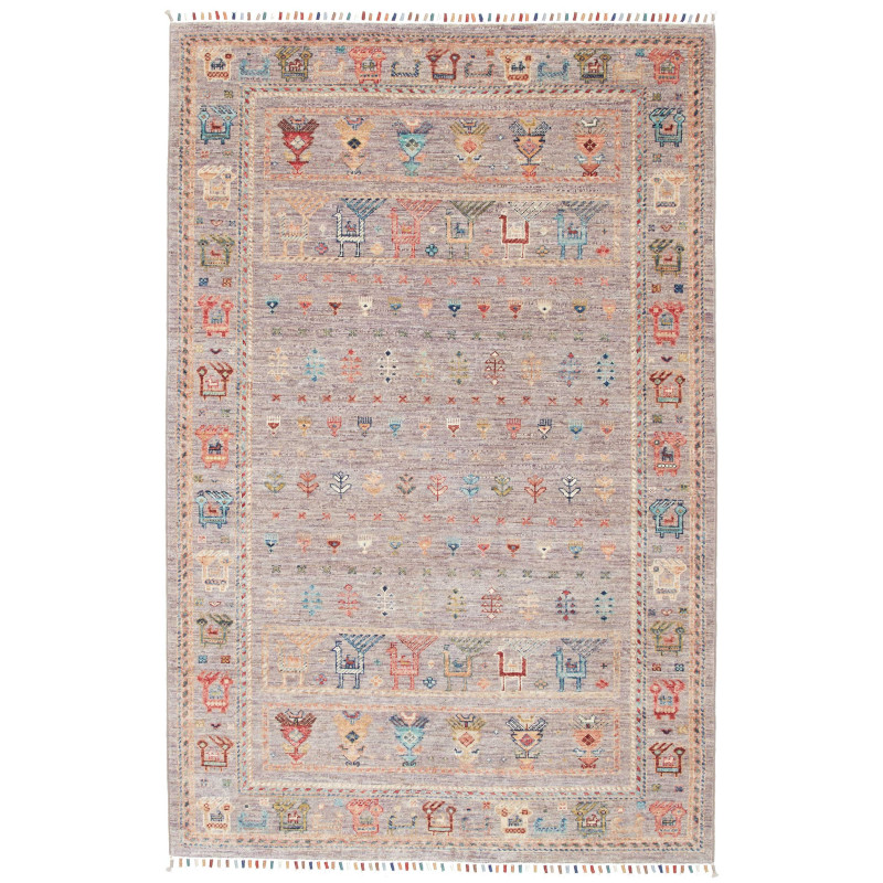Rug Rubin Pakistan 124x194 Dusty Mauve-grey Of