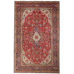 Hand Made Rug Tabriz Persia 205x315 Red Dark Bl